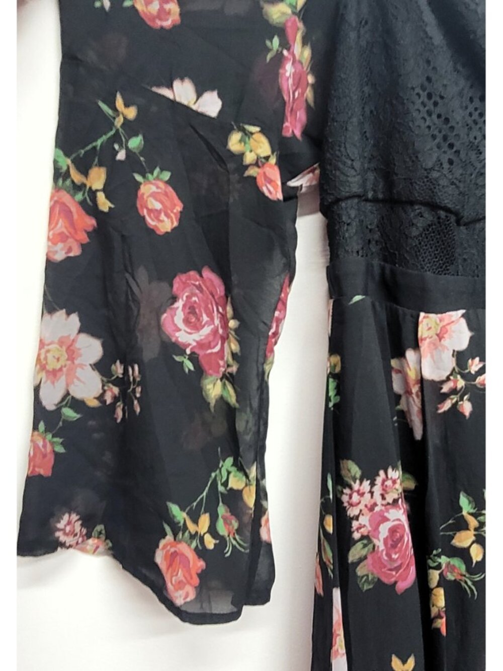 Torrid Insider Floral Print Cold Shoulder Lace Bustier Maxi Dress 16 - Picture 7 of 14